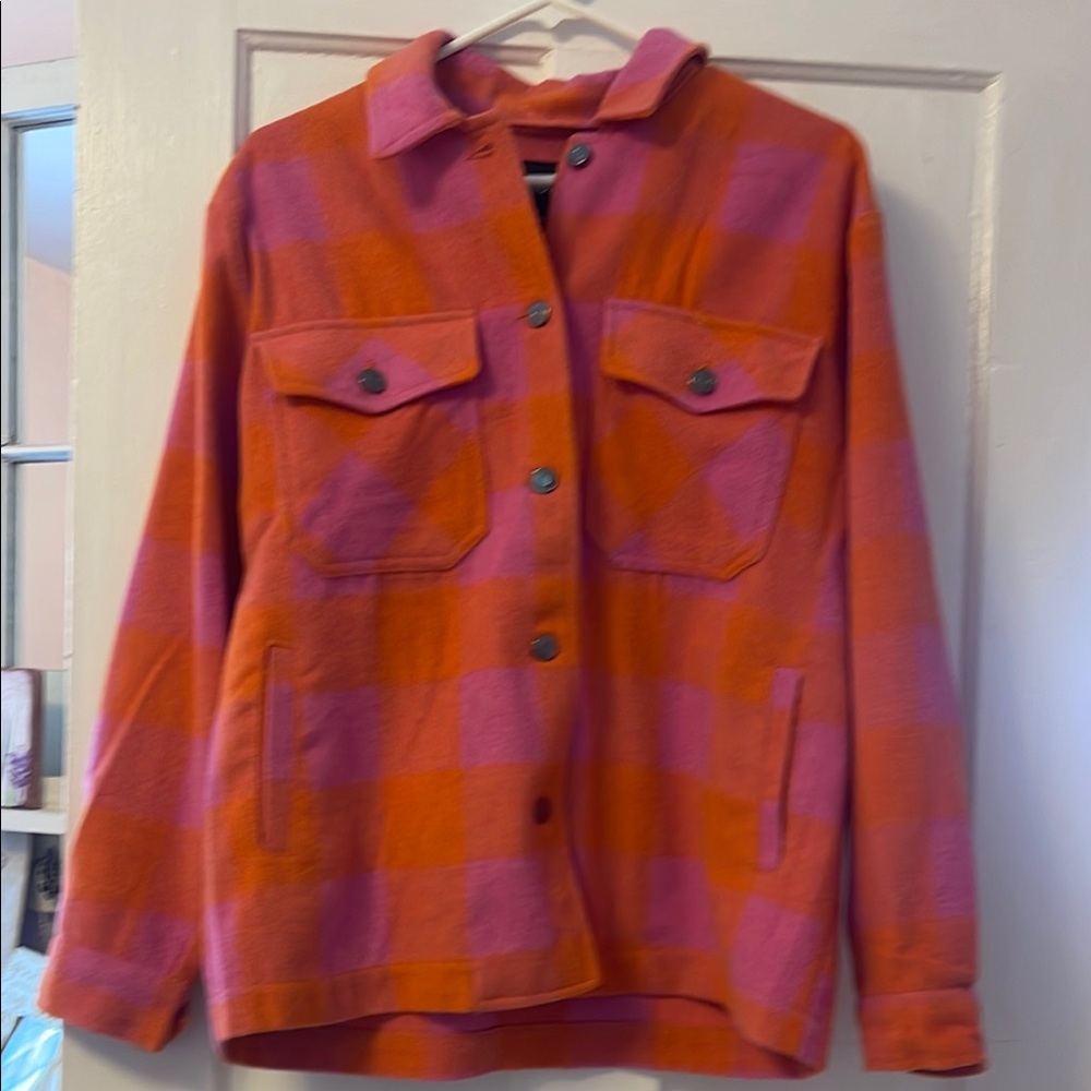 Plaid Orange and Pink Women's Jacket